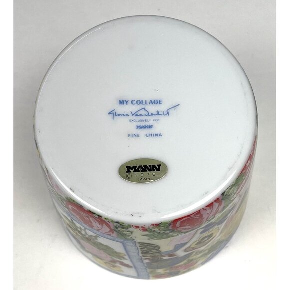 VTG Gloria Vanderbilt for Mann 4.5" Ceramic Porcelain My Collage PLANTER Pot EUC - Picture 5 of 5